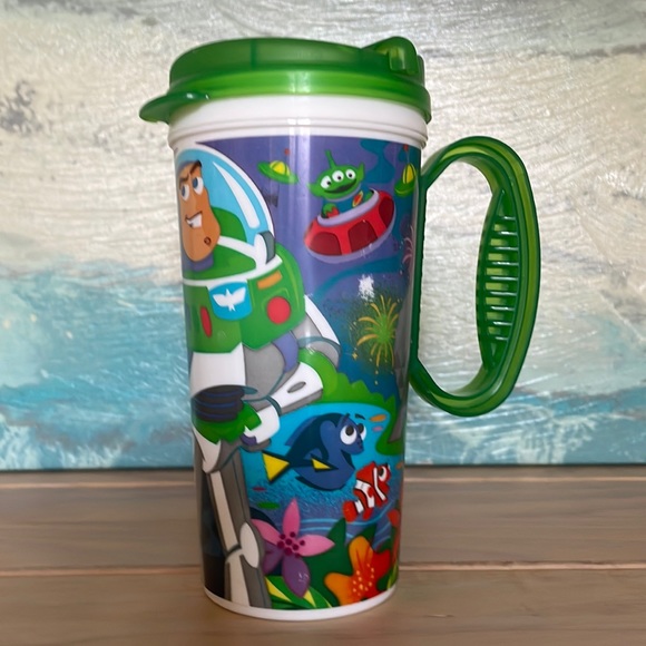 WALT DISNEY WORLD mug green white Buzz Dory Nemo Lightening McQueen EUC - Picture 2 of 6